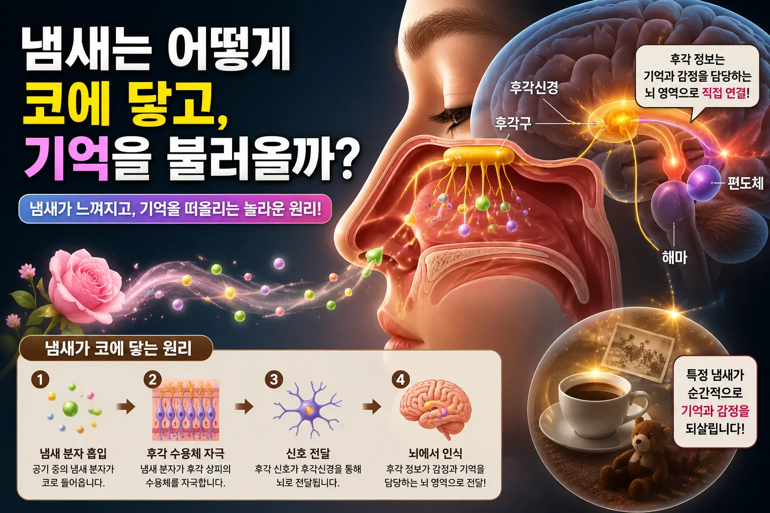 냄새가 코에 닿는 원리와 기억을 불러오는 이유