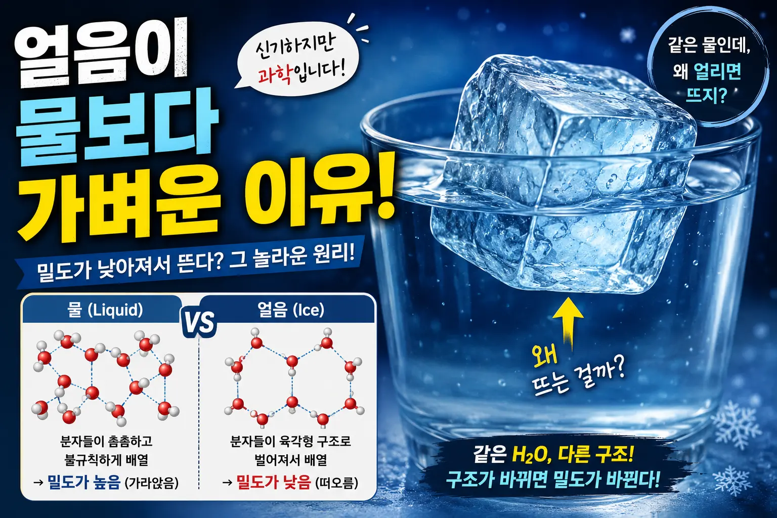 얼음이 물보다 가벼운 이유