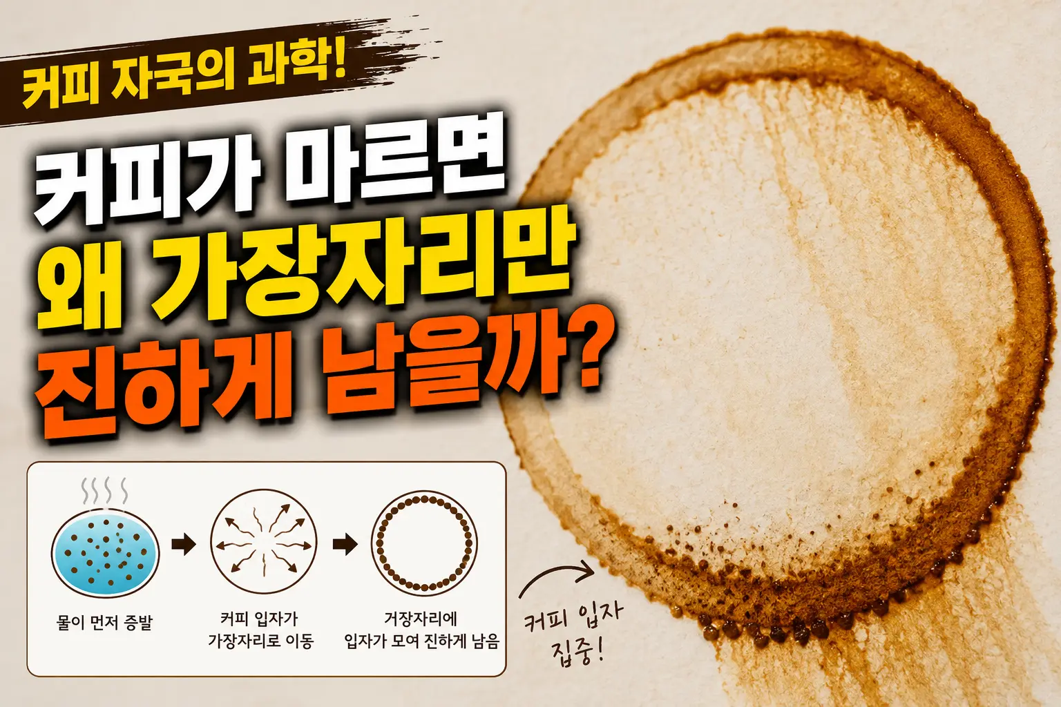 커피가 마르면 왜 가장자리만 진하게 남을까